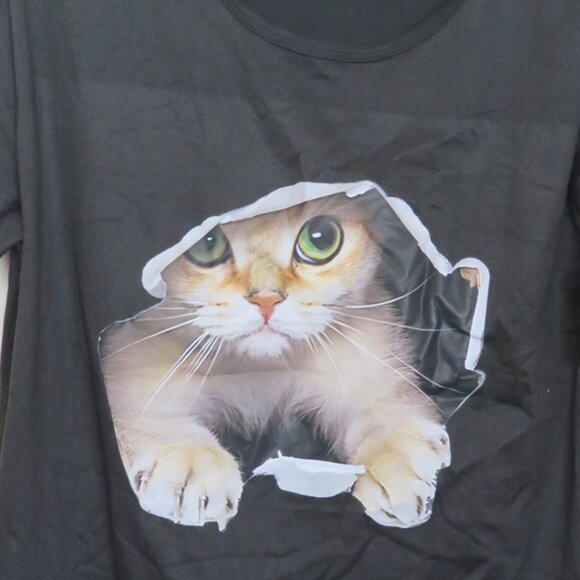 NWOT CAT Peeking Through Tee Black Medium (F67) - Picture 3 of 4